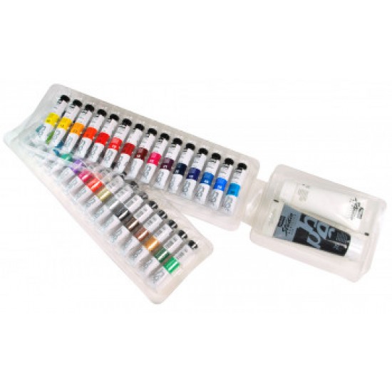 Set of 30 x 20ml + 100 ml white & black with Brush Pebeo Studio Acrylic Paint Pebeo